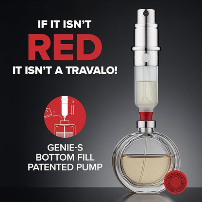 Travalo Classic HD Perfume Atomizer - Leak-Proof and TSA Approved for Air Travel - Reusable, Airtight, Easy-Fill Mini Pump Sprayer - Lightweight, Elegant Design w/Volume Window - Blue - 0.17oz