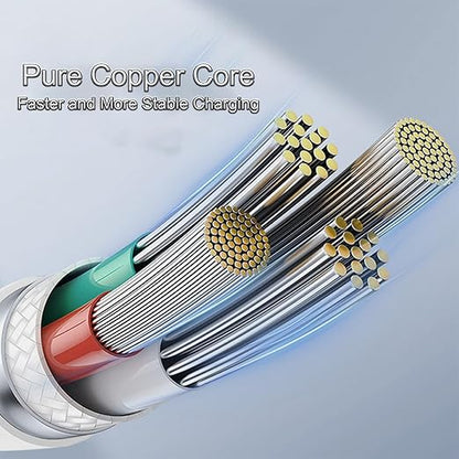 USB Cable PD Fast Charger Lighted Up (USB 4IN1 Colorful),Supports Data Transfer, can be Used as a Night Light, Cable Length Approx. 39 inches, Compatible with Most Devices.