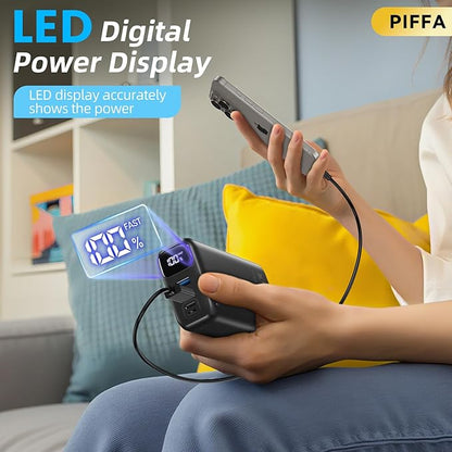 PIFFA 50000mAh Portable Charger Power Bank,22.5W Fast Charging Portable Phone Charge USB-C PQ3.0 QC4.0,LED Display, Battery Pack for iPhone 17/16/15 Pro Samsung Google, for Travel Camping Essential