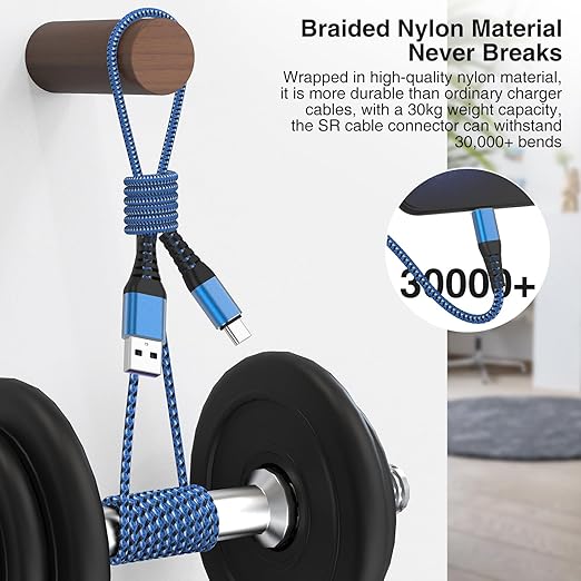 5Pack USB C Type C Cable 6FT,Nylon Braided Fast Charging 3A Quick Charger Cord,USB A to Type C Charger Cord Cable for iPhone 15 Samsung Galaxy S20 S10 S9 S8 Plus S10E, Note 20 10 9 8, Moto G7 G8