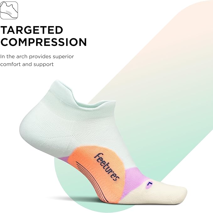 Feetures Elite Light Cushion No Show Tab Athletic Ankle Socks - Sport Sock with Targeted Compression