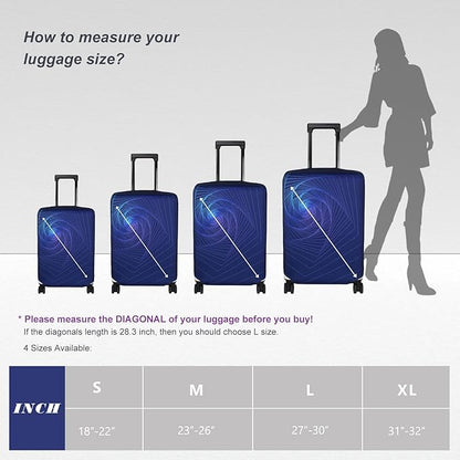 Explore Land Travel Luggage Cover Suitcase Protector Fits 23-26 Inch Case (Gyrotropic, M)