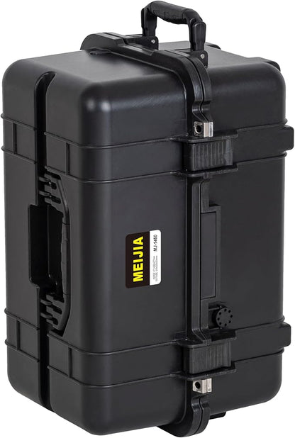 MEIJIA All Weather Waterproof Hard Camera Case,Hard Case,With Customized Fit Foam Included, Elegant Black,Fit for Drones,camera,lens (20.87"x12.72"x12.76")