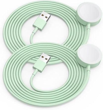 2Pack Green for Apple Watch Charger USB Magnetic Wireless Fast iWatch Charger Portable Compatible with iWatch Ultra/Series 9/8/7/6/SE/SE2/5/4/3/2/1-[3.3FT]