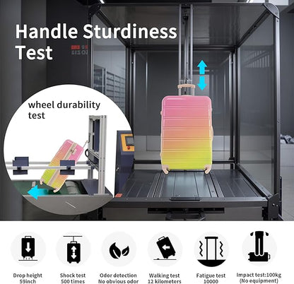 Hardshell Luggage Sets 3 Piece Gradient Color Expandable Suitcase with Spinner Wheels and TSA Lock