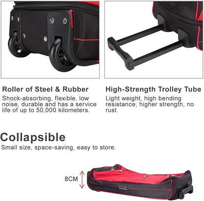 OIWAS Small Rolling Duffle Bag with Wheels Travel 22 inch Carry On Luggage Unisex-Adult Short Term Trips Expandable 50L to 60L