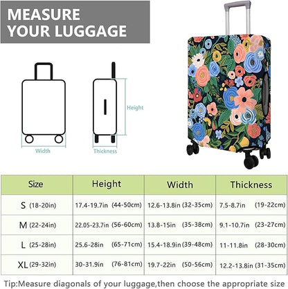 Travel Luggage Cover Suitcase Protector Fits 18-32 Inch Wheel Covers PatternedTravel Related Items Flower Luggage Protector Elastic S