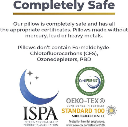 Royal Therapy Travel Memory Foam Pillow, Neck Pillow Bamboo Adjustable Side Sleeper Pillow (Travel 18 x 12 x 5)