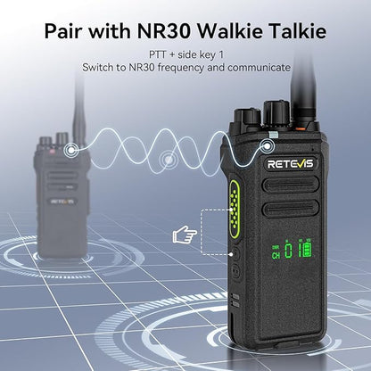 Retevis NR30D DMR Two Way Radios Long Range,Noise Canceling,IP67 Waterproof,TDMA,AES256,15-Hour Battery Life,Compatible with Motorola CP100D,Professional Digital Walkie Talkies for Industrial(2 Pack)