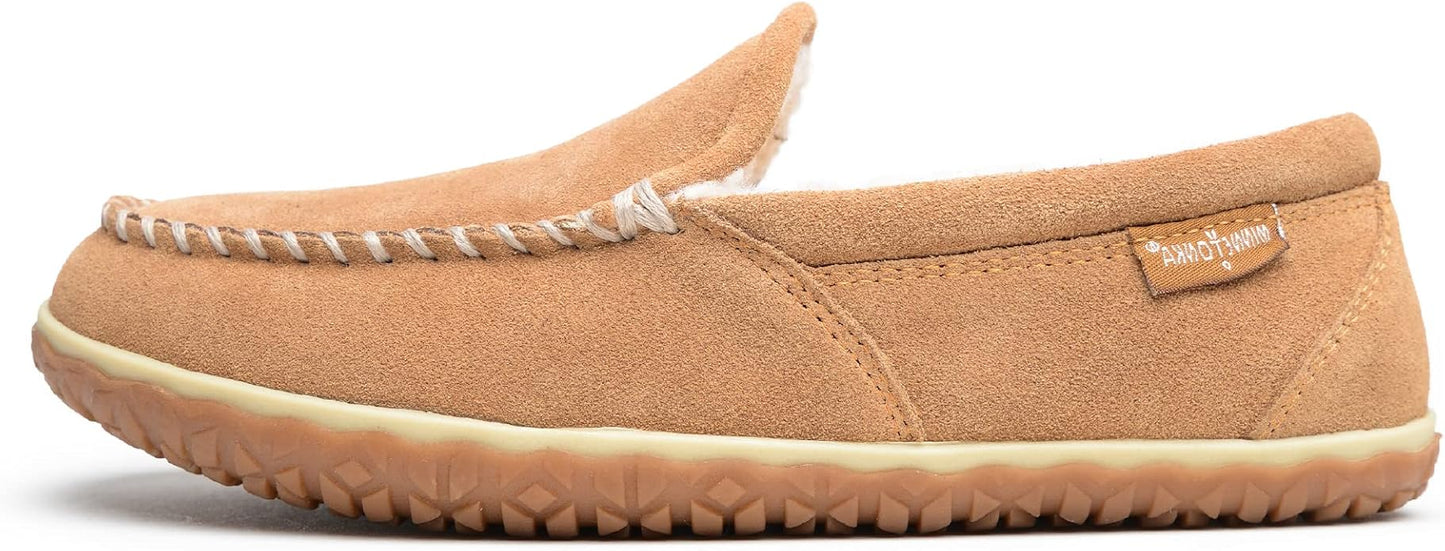 Minnetonka Men's Tilden Moccasin Suede Indoor and Outdoor Slippers