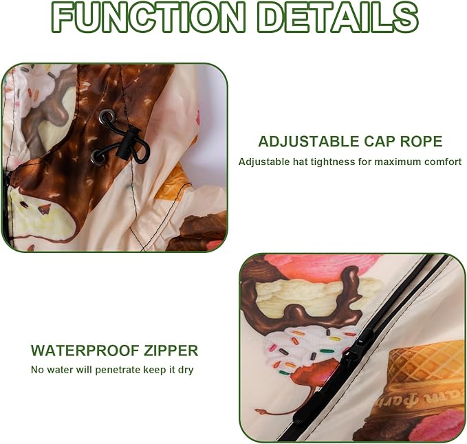 Hooded Rain Ponchos for Adult - Rain Coat and Rain Jacket with Waterproof Pocket and Zipper