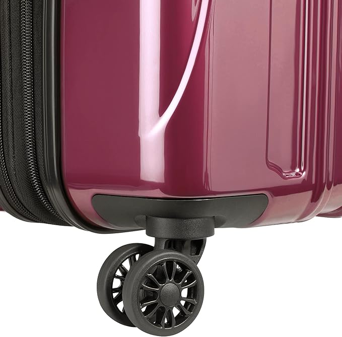 DELSEY PARIS Helium Aero Hardside Expandable Luggage with Spinner Wheels Carry-On Luggage, Peony Pink, Carry-On 21 Inch
