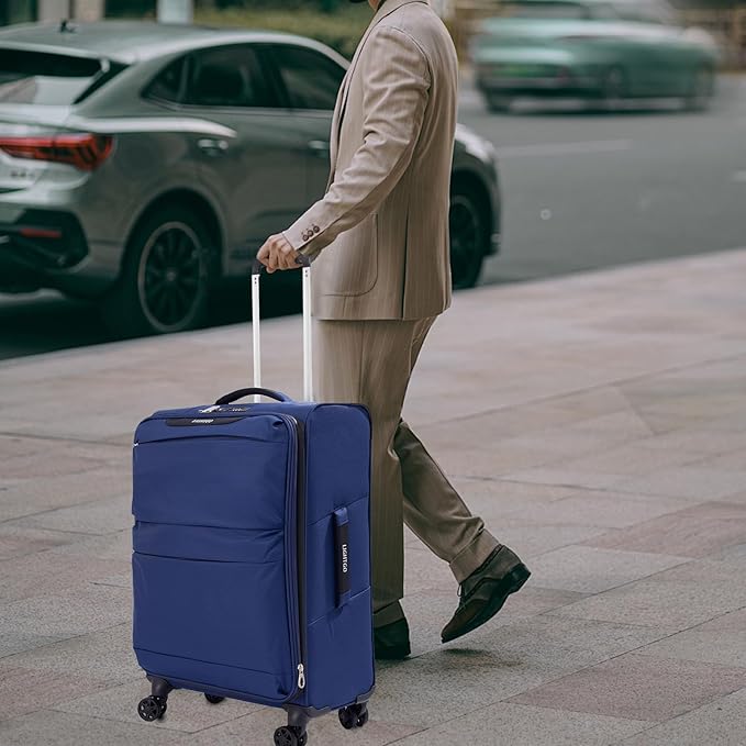LIGHTGO Lightweight Softside Luggage,20inch Carry on, Water-Resistant, TSA Approved Lock, Spinner Wheel, Turquoise, 20inch