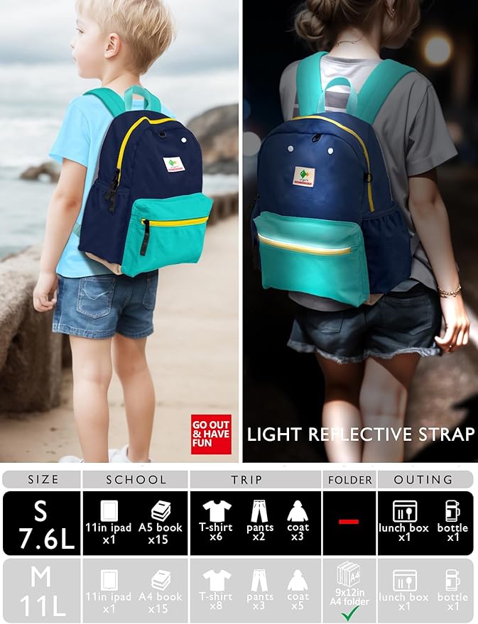 Preschool Toddler Backpack For Boys Girls, School Mini & Travel, Small Kids Child Backpacks, Kindergarten Elementary bag, 11.6" H