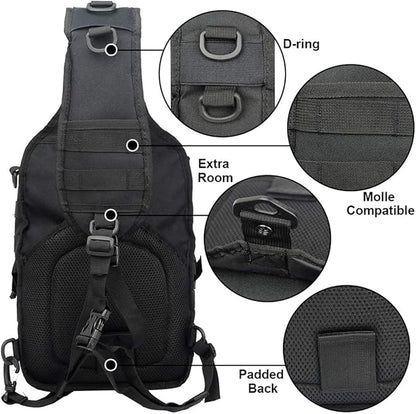 hopopower Tactical Sling Bag, Sport Bag Military Rover Shoulder Backpack EDC Assault Range Bag, Chest Pack Handbag Waterproof