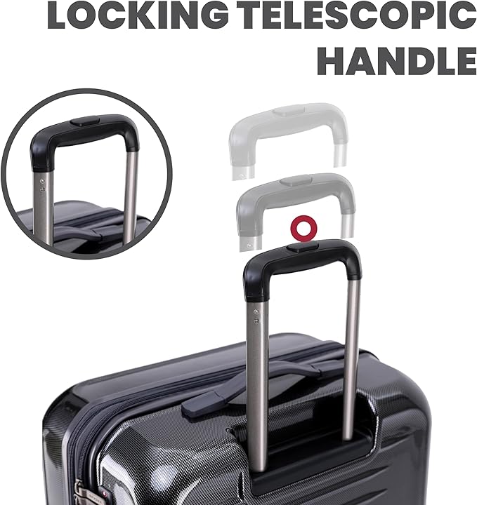 Spyder Rails Expandable Hardside Upright Suitcase with 360° Spinner Wheels, TSA Approved Lock (Black, Medium Checked)