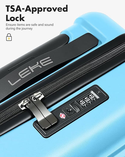 Lekesky 16 Inch Underseat Carry On Luggage Airline Approved, Small Hard Shell Suitcase with TSA Lock Spinner Wheels, Lightweight Personal Item Carry-On for Travel, Cotton Candy
