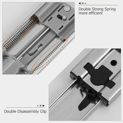 LONTAN 10 Pairs Soft Close Drawer Slides 18 inch SL4502S3-18 Ball Bearing Full Extension Dresser Drawer Glides Side Mount Heavy Duty Kitchen Cabinet Rails 100lb Capacity