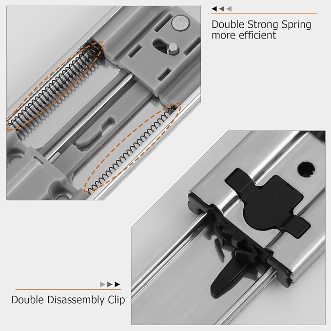 LONTAN Soft Close Drawer Slides 22 Inch Side Mount Heavy Duty Cabinet Drawer Glides 10 Pairs - Ball Bearing Full Extension Kitchen Cabinet Rails 100 LB Capacity