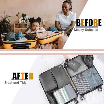 8 Set Packing Cubes for Suitcase, Packing Cubes for Carry on Suitcases, Luggage Organizer for Travel Essentials, Large Mesh Luggage Bag for Suitcases