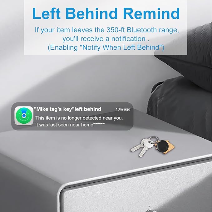 Smart Tracker Tags-4pack,Items Finder Works with Apple Find My App(iOS Only),Replaceable Battery,Trakcer Tag Locator for Keys,Suitcases,Backpack,Bicycle,etc.(Not for Android)