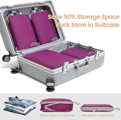 Cambond Compression Packing Cubes for Travel Women - Expandable Travel Bags Luggage Organizers Travel Essentials Compression Cubes for Travel Carry on Suitcases Organizer