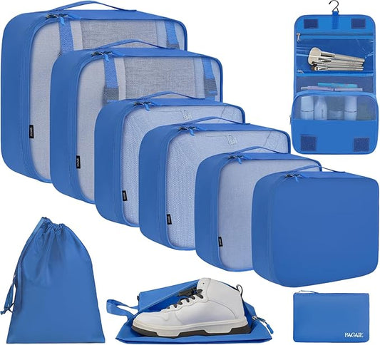 BAGAIL 6 Set/8 Set/10 Set Packing Cubes Various Sizes Packing Organizer for Travel Accessories Luggage Carry On Suitcase