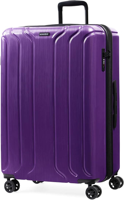 NONSTOP New York Elite Luggage Expandable Lightweight Spinner Wheels hard side shell Travel Suitcase Set, TSA Lock, Double USB Port, 3 packing cubes, Purple, 3-piece Set (20/24/28)