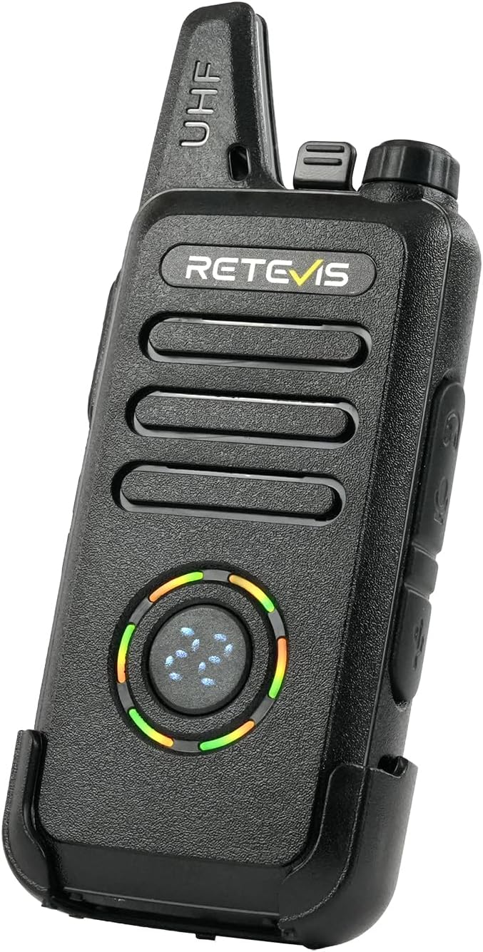Retevis RT22S Walkie Talkies for Adults, 2 Way Radio with Earpiece, Channel Display, Rechargeable, Portable FRS Two-Way Radios, Mini Compact, for Hospitality Church School Retail Restaurant (10 Pack)