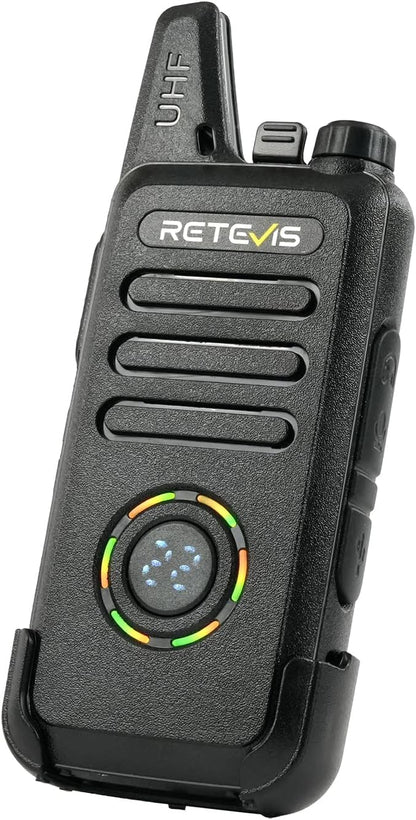 Retevis RT22S Walkie Talkies for Adults, 2 Way Radio with Earpiece, Channel Display, Rechargeable, Portable FRS Two-Way Radios, Mini Compact, for Hospitality Church School Retail Restaurant (10 Pack)