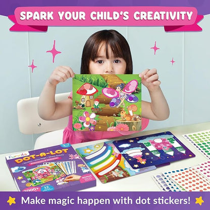Dot Art Activity - Unicorn & Princess Sticker Kit, Toddler Art & Craft Supplies for Kids, Birthday Gifts for Boys & Girls Ages 3, 4, 5, 6, 7 Year Old - Kids Travel Toys, Airplane Must Have