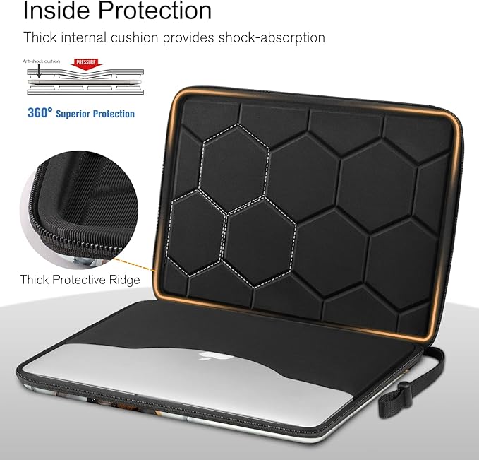 FINPAC Hard Laptop Sleeve Case for 13 inch MacBook Air M4 2025 A3240 M3 2024 A3113, 14 inch MacBook Pro M5/M4/M3/M2 A3434 A3401, 13" Air/Pro, Waterproof Case for Dell, Surface Laptop, Cloudy Marble