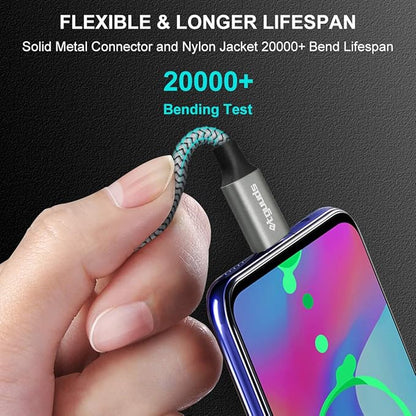etguuds USB to USB C Cable 1ft, 2-Pack Short USB A to Type C Charger Cord Fast Charging for Samsung Galaxy A17 A16 A15 A26 A36 A56, S25 S24 S23 S22 S21 S20 S10 Note 20, for iPhone 17 16 15, Moto