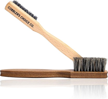 Cobbler’s Choice Horsehair Welt Brush Bundle for Leather Care and Restoration - Brown and Tan