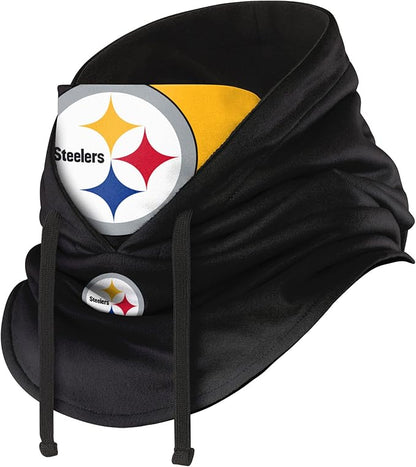 NFL Team Logo Team Color Drawstring Winter Cap Hooded Gaiter Balaclava Face Cover