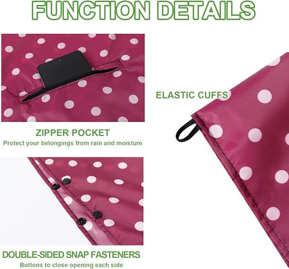 Hooded Rain Ponchos for Adult - Rain Coat and Rain Jacket with Waterproof Pocket and Zipper