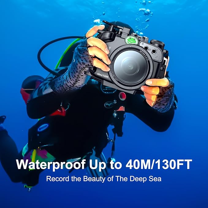 Sea frogs Camera Housing Compatible with Sony ZV-1, Waterproof IPX8 Rated, 40m/132ft Depth Protection Underwater Camera Case