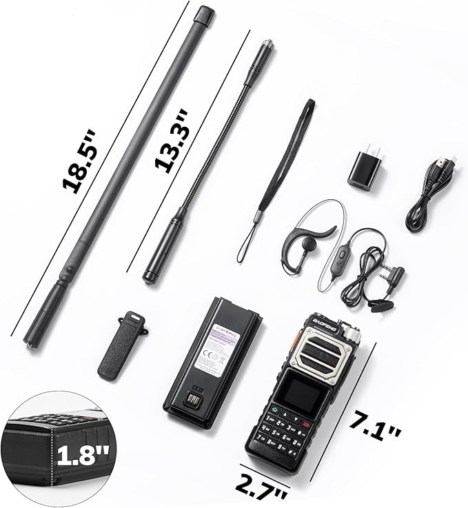 BAOFENG UV-25 10W Ham Radio Handheld, Dual Band Two Way Radio, UHF VHF FM AIR NOAA Receiver, 5200mAh Battery + USB-C Port, 999CH, Long Range Tactical Walkie Talkie, Chirp Programmable