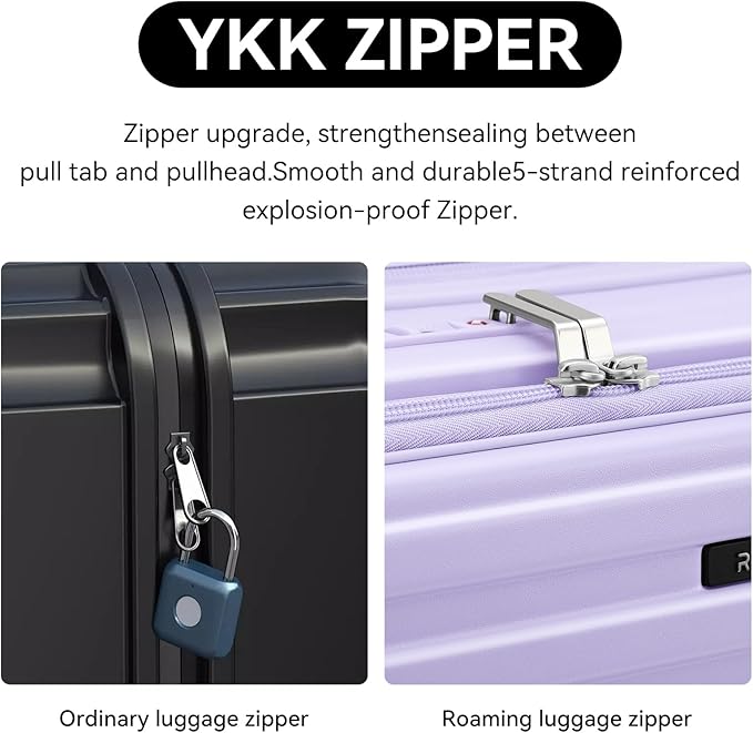 ROAMING Luggage Sets Hard shell Suitcase Top Opening Expandable with Spinner Wheels, Sturdy Large Suitcase Tsa Lock 20 Inch Carry on 28 Inch Checked Luggage, 2-Piece Set (20/28) for Woman Men. Purple