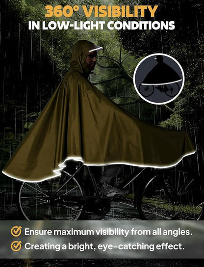ANYOO Waterproof Rain Poncho Bike Bicycle Rain Capes Lightweight Compact Reusable for Adults
