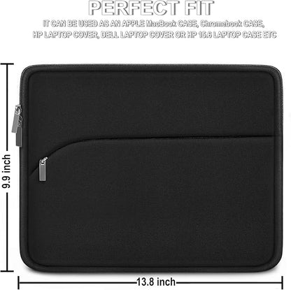 Laptop Case 13.3 inch, Durable Laptop Sleeve 14 inch, Portable Monitor Protective Computer Sleeve with Front Pocket Computer Bag Compatible with MacBook Air Pro 13.3 inch 14 inch, Dell, HP, Black