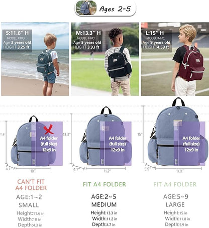 Toddler Backpack for Boys 2-5: Preschool Kindergarten Backpack - 13" Daycare Backpack Fit A4 Folder