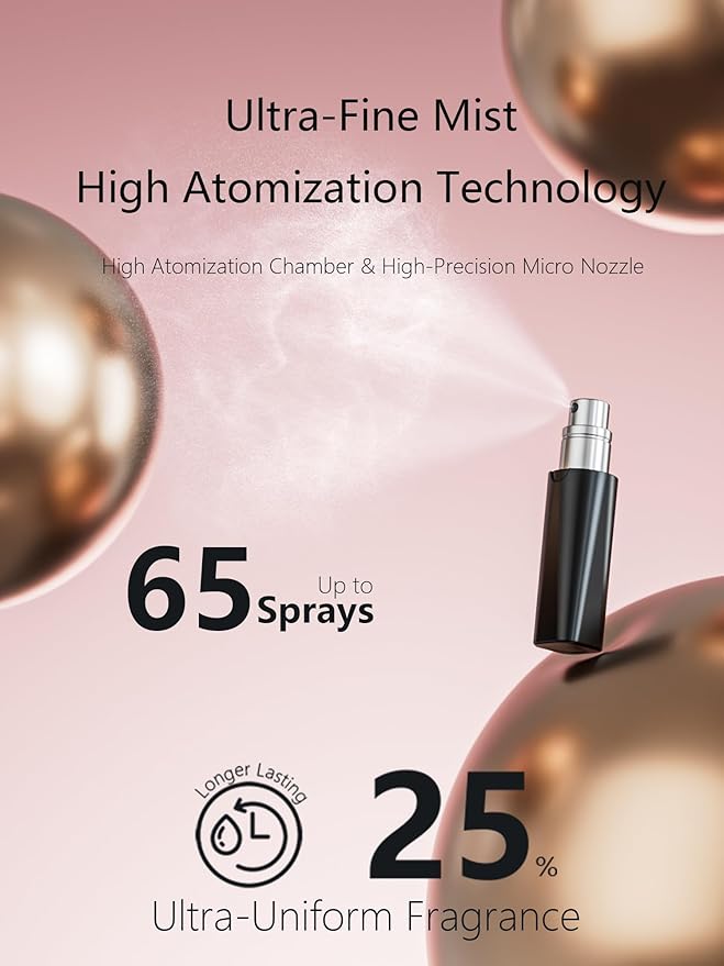 Perfume Pod ATOM Refillable Perfume Atomizer (ATOM01, BLACK)