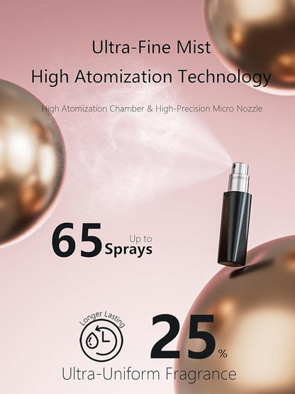 Perfume Pod ATOM Refillable Perfume Atomizer (ATOM01, BLACK)