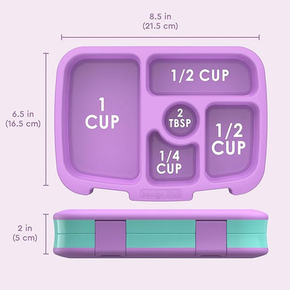 Bentgo Kids Prints Leak-Proof, 5-Compartment Bento-Style Kids Lunch Box - Ideal Portion Sizes for Ages 3-7, Durable, Drop-Proof, Dishwasher Safe, & PFAS & BPA-Free Materials (Mermaid Scales)