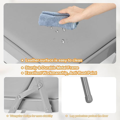 12 Pack Gray Folding Chairs with Padded Cushion for Outside, Portable Stackable Commercial Metal Foldable Chairs with Steel Frame for Home Events Office Wedding Party, 350lbs Capacity