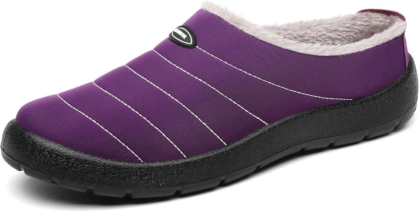 Mishansha Mens Womens House Slippers Warm Fur Lined Winter House Shoes Slip on Cozy Indoor Outdoor Slipper