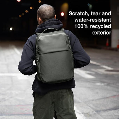 Incase A.R.C. Daypack 24L – Travel Backpack and Laptop Bag for School - Fits up to 16 inch Laptop - 4 Zippered Compartments, 2 Water Bottle Pockets - Commuter and College Backpack - Smoked Ivy