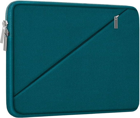 Laptop Sleeve 15.6 inch, Traveling Carrying Computer Bag with Zippered Pocket, Shockproof Protective Laptop Case Compatible for Apple Notebook, HP, Dell, Acer, Asus, Lenovo, Cyan