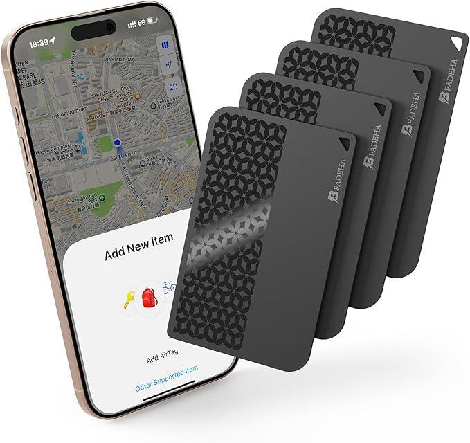 2025 [Apple MFi Certified] (iOS Only) Bluetooth Tracker Smart Card for Apple Find My iPhone Wallet GPS Tracker, 5-10 Years Staying Power, Keys Finder and Item Locator for Keys, Bags, Passport